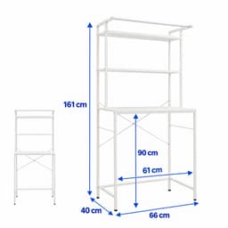 Wasmachine rek - 161x66x40 cm - wit — thumbnail 2