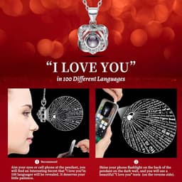 Echte Rose Verjaardag Geschenken voor Vrouwen Vrouw Haar Moeder Vriendin Meisjes Oma met Ik hou van je Hart Ketting Eeuwige Rose Bloemen op Valentijnsdag Moedersdag Kerstmis Verjaardag-Roze — thumbnail 5