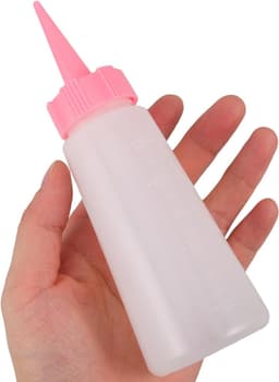 4 Stuks Delige Transparante Haarverf Knijpfles met Schaalverdeling Hervulbare Plastic Applicator Flessen in Blauw Wit Roze Groen voor Nauwkeurige Kleurmix Shampoo Dispenser Thuis — thumbnail 3