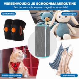Kaiyaya - 2 stuks waszak voor schoenen - beschermt en voorkomt schade - schoenenwaszak met rits - voor wasmachine - voor sneakers en sportschoenen - grijs, 39x19 cm — thumbnail 3