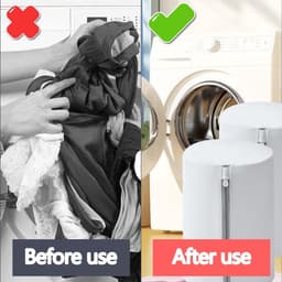 Waszakken van netstof voor wasgoed, waszak met ritssluiting voor kleding, ondergoed, beha's, rond — thumbnail 3