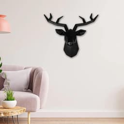 Easnea Hars Herten Hoofd Wanddecoratie Herten Hoofd Muur Opknoping Herten Hoofd Muur Decor Geometrische Antieke Herten gewei Muur Sculptuur Hars Dier Hoofd Standbeeld Muur Opknoping Middenstuk — thumbnail 4