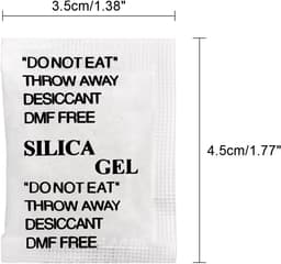 Gel Sachets zakjes, 100 stuks, silicagel, droogmiddel in levensmiddelenkwaliteit, efficiënte vochtabsorberende voor levensmiddelen, diervoeding, badkamer, keuken, pasta, koffie — thumbnail 2