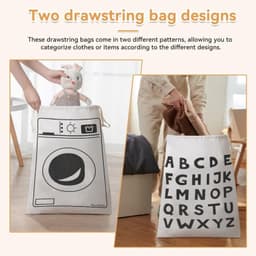 Trekkersluiting waszakken set van 2 - Ideaal voor kleding, wasgoed en organisatie — thumbnail 3