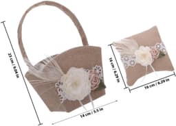 1set Bruiloft Ringkussen Bloemenmeisje Mand Elegante Decoratie Voor Trouwerij Met Bloemenmotief Charmante Afwerking Voor Romantische Ceremonies — thumbnail 5
