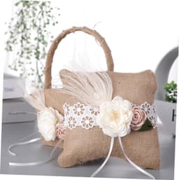 1set Bruiloft Ringkussen Bloemenmeisje Mand Elegante Decoratie Voor Trouwerij Met Bloemenmotief Charmante Afwerking Voor Romantische Ceremonies — thumbnail 4