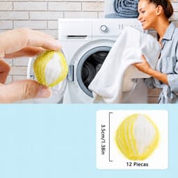 12x Witte Wasballen - Effectieve Verwijdering van Pluisjes en Huisdierhaar — thumbnail 5