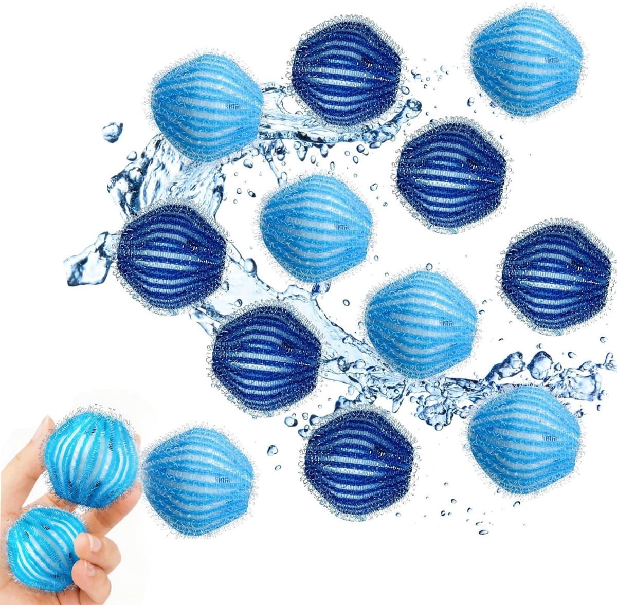 12x Witte Wasballen - Anti-klont & Pluisverwijderaar — afbeelding 1