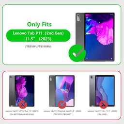 Ausblin Reliëf Lenovo Tab P11 Gen 2 Hoes, Vlinder en Kat Thema Retro PU Lederen Tablet Hoes voor Lenovo Tab P11 Gen 2 Case (2023) 11.5", Rood — thumbnail 2