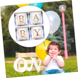 1set Transparante Shower Dozen Met Letters Decoratieve Ballon Dozen Voor Feestjes Perfecte Achtergrond Voor Foto Makkelijk Te Monteren Decoratie Voor Babyfeestjes Verjaardagen — thumbnail 2