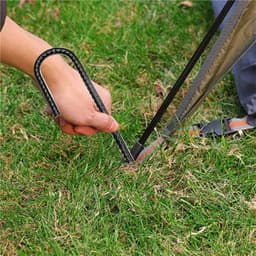 Grondanker grondwapening inzetstukken tentpalen J haken tuin zware belasting metalen paal met beitelpunt einde voor trampolines veiligheid 30,5 cm 6 stuks — thumbnail 3