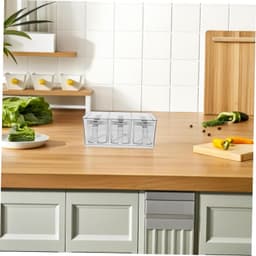 1set Transparante Acryl Kruidcontainers Met Deksel Wandmontage Keukenopslag Voor Zout Olie Specerijen Modern Functioneel Keukenaccessoire — thumbnail 2