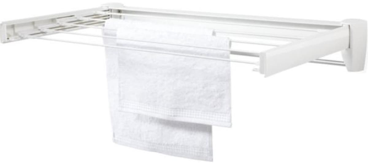 Wanddroogrek 70 x 37,5 x 10 cm – Opvouwbaar en uitschuifbaar – Wit — afbeelding 1