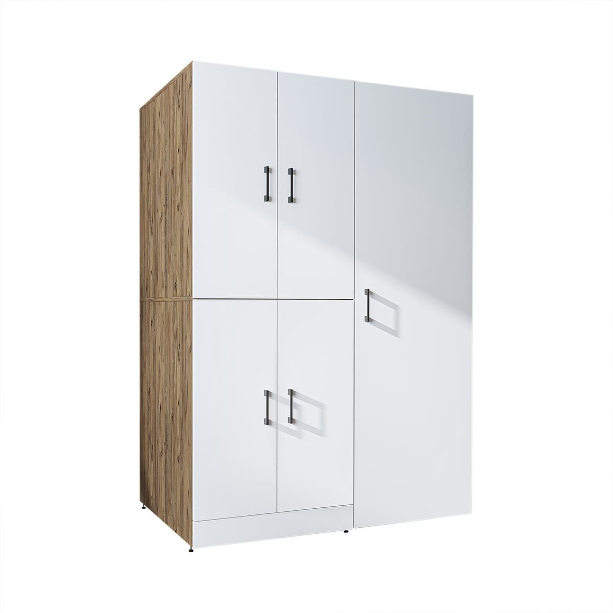 Roomart DORA-II Wasmachine Ombouwkast 130x186 cm - Wit Eiken — afbeelding 1