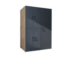 Roomart DORA-II Wasmachine Ombouwkast 130x186 cm - Antraciet Eiken