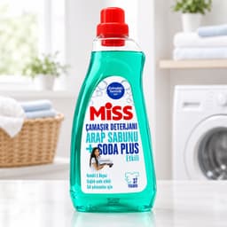 Miss Vloeibaar Wasmiddel Arap Sabunu en Soda Plus 1500ml – 37 Wasbeurten – Voor Bonte en Witte Was Arabische Zeep – Koud Water Formule 20°C — thumbnail 1