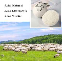 Wollen droogballen - Droogballen voor de wasdroger (6 stuks) - Herbruikbaar - Verkort de droogtijd en bespaart energie - Antistatische, natuurlijke wasverzachter - Inclusief opbergtas — thumbnail 4