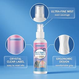 Anti-statische spray 100ml voor kleding en textiel, vermindert statische elektriciteit, ideaal voor auto en huisgebruik — thumbnail 2