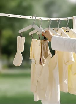 3,5 m verstelbare nylon waslijn, brede singelband kledingtouw met 34 pinnen gaten voor balkon camping — thumbnail 5