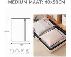 Set van 2 Wasnetten voor de Wasmachine, Duurzame Waszakken met Ritssluiting, Ideaal voor Reis en Delicate Kleding (40 x 50 cm)