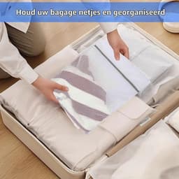 Set van 4 Grote Waszakken 50 x 60 cm, Wasnet voor Wasmachine, Herbruikbare Zak met Rits voor Fijnwas, Ondergoed en Handdoeken — thumbnail 3