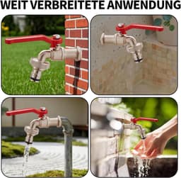 2 Waterkranen 1/2 inch, voor tuin, wasmachine en regenton — thumbnail 2