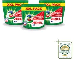 3 x Ariel – 4in1 Pods – Ultra Vlekverwijderaar – 65 wasbeurten - Wasstrips - Vlekverwijderaar Wasmiddel - Krachtige Waspods - Ariel 4in1 Pods - Ultra Vlekverwijdering - Ingedroogde Vlekken