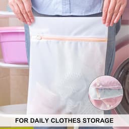 Waszakkenset - Waszakken van mesh speciaal voor de wasmachine - 7-delige set (3 maten) - Met ritssluiting en polyester materiaal - Bescherming voor kleding en handig voor op reis - Kleur ritssluiting willekeurig — thumbnail 3