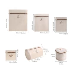 casalora - 6-delig Waszakken - Set voor de Wasmachine - Bescherming voor wasgoed - Ademende Mesh - Voor Kleding, Sok en Lingerie - Herbruikbaar - Groot met Rits - Beige — thumbnail 5