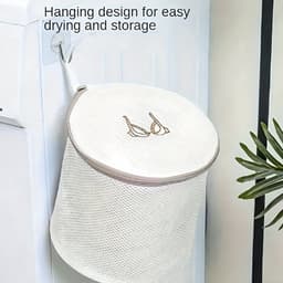 casalora - 6-delig Waszakken - Set voor de Wasmachine - Bescherming voor wasgoed - Ademende Mesh - Voor Kleding, Sok en Lingerie - Herbruikbaar - Groot met Rits - Beige — thumbnail 2