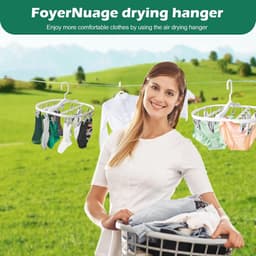 Bobypet - Droogrek - Droogrek inklapbaar met 24 Knijpers - 360° Draaibaar Kunststof Rekje -Compacte Sokkenhanger en Ondergoed Droogrek - Voor Babykleding, Wasruimte en Camping - Grijs — thumbnail 5