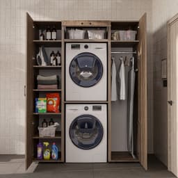 Roomart DUO-I Wasmachine Ombouwkast 157x205 cm - Kastenwand met 2 Hoge Kasten 45 - Eiken — thumbnail 5