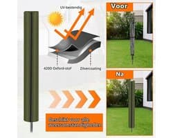 Rotating Clothesline Bescherming - Waterdichte 420D Oxford Stof Cover met Rits en Trekkoord voor Buitenkledinglijn en Tuinparasol, Ideaal voor Buitengebruik
