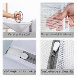 Wasnet - Mesh - Met rits - 40 x 50 cm - Set van 2 — thumbnail 3