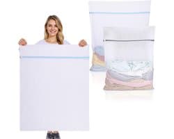 Set van 2 Grote Herbruikbare Wasnetten voor de Wasmachine - Ideaal voor Kleding, Sweaters en Jassen (XXL 60 x 80 cm, XXXL 90 x 110 cm)