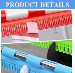 2 x Wasdroogrek – Sokkenclips – Kunststof sokkenclips – Handige en sneldrogende sokkenclips – Sokkenclips met snelsluiting – Clips voor opbergen en drogen – 32 cm x 5 cm — thumbnail 2