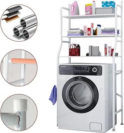 Planken Boven De Wasmachine - Waterdichte Opbergplank - Multifunctionele Opbergplank - Opbergrek Verticaal - Met 3 Planken — thumbnail 1