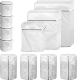 Waszakset van 20 stuks met ritssluiting in 5 maten voor delicate was, ondergoed, sokken en truien, ideaal voor veilig wassen en reizen — thumbnail 1