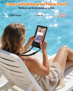 Dry Bag Rugzak 20L/30L, Waterdichte Zakken met Telefoon Dry Bag, Drijvende Strandtas Natte Zakken voor Zwemmen, Camping, Varen, Kajakken, Vissen, Olijfgroen, 30 L, Droge Zak — thumbnail 5