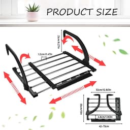Express Droger Hangende Droger Roestvrij Staal Metalen Uitschuifbare 42-73cm Radiator Droger Opvouwbare Wasdrogers Balkon Droogrek voor het Drogen van Wasgoed Natte Kleding — thumbnail 5