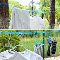 EXCITAT Clothesline - Outdoor Clothesline - Adjustable Clothesline - Windproof Clothesline - With Hooks - Laundry and Clothesline - Ideal for Camping Accessories - 5m - 2 pcs - Willekeurige kleur — thumbnail 5