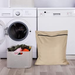 Waszak voor huisdieren - 70*80 cm - Waszak - Polyester waszak - Grote waszak - met rits - Huisdierbenodigdheden - voorkomt dat dierenhaar de wasmachine blokkeert - voor honden, katten en paarden - wit — thumbnail 2