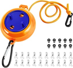 Ynkkvre-Camping Waslijn Set – Draagbare en Verstelbare Drooglijn tot 10 m – Inclusief Winddichte Clips en Wasknijpers – Voor Binnen en Buiten — thumbnail 1