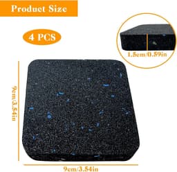 Antivibratiematten voor Wasmachines en Fitnessapparatuur - Set van 4 Afschroom Pads, Antislip Rubber, Geluidsreductie — thumbnail 5