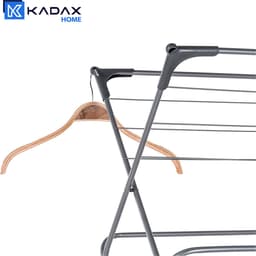 KADAX Zwart torendroogrek, wasrek van gepoedercoat staal, staand droogrek met 15 m droogoppervlak, wasdroger met antislipvoetjes (zwart) — thumbnail 2