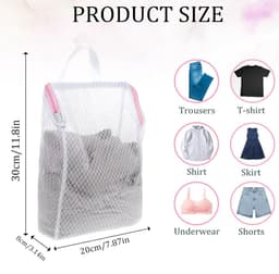 Waszakken Set - Waszakken - Wasnetten - 1 Set van 6 - Was Zakjes - Waszakken voor wasgoed - Wasnetjes - Travel Organizer - 20cm x 30cm x 8 cm - Roze/Blauw — thumbnail 5
