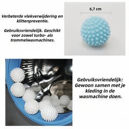 15 stuks - Drogerballen - Wasbollen - Wasdrogerbal - Wasbol Reinigingsballen - Anti-Kluwen Kleding Beschermers - Egel Ontwerp Wasmachine Ballen voor Beter Wassen — thumbnail 2