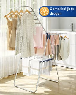 DailySupplies® Droogmolen met Voet voor Camping & Thuis - Wasrek Staand - Droogrek Inklapbaar - Wit — thumbnail 5