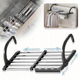 Slim Uitschuifbaar Droogrek – 64–110 cm, Ideaal voor Kleine Ruimtes — thumbnail 5