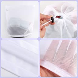 Waszak - Wasnet - Packing Cubes - Waszakje Lingerie - Waszak Schoenen - waszak met trekkoord - Herbruikbare waszak - Fijnmazige waszak - Shirt - Ondergoed - BH en sokken -2 stuks - 30 x 40 cm — thumbnail 5